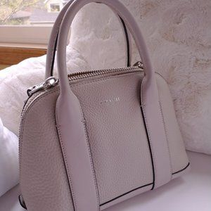 Coach White/Cream Pebbled Leather Satchel